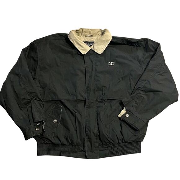 Caterpillar CAT Logo Turning Point Mens Jacket Windbreaker L Black Pre-owned - Picture 1 of 5